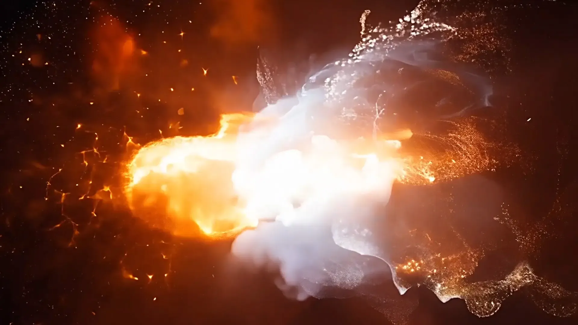 Fire and Ice Collision Overlay for Sci-Fi Trailer Animation